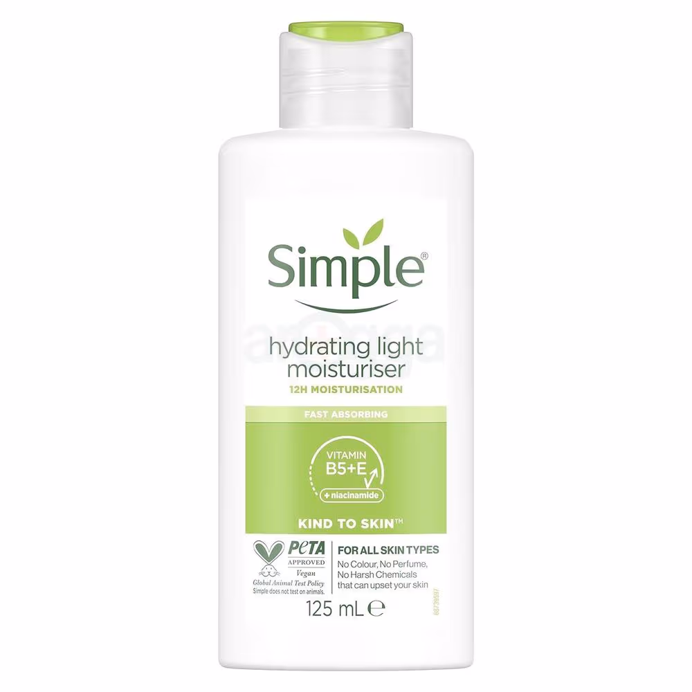 Simple Kind to Skin Hydrating Light Moisturiser with Vitamin B5+E & Niacinamide 125ml